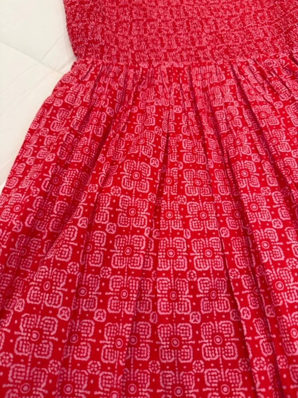 ❤️NWT❤️ J.Crew Factory • Smocked
Boatneck Midi Dress Cerise Lotus • Small - Picture 9 of 14